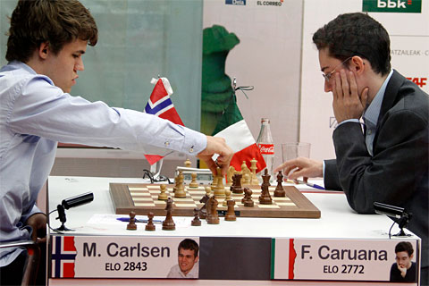 Carlsen Caruana chess masters bilbao 2012