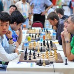 Ivanchuk al inicio de su victoria en la ultima ronda de la Olimpiada 2012