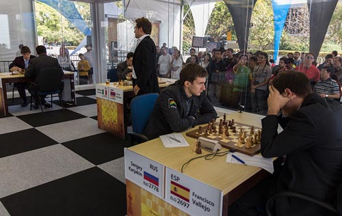 quinta ronda chess masters bilbao 2012 Vallejo Karjakin